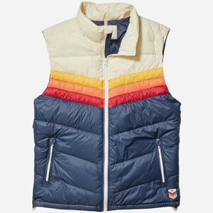 NWT Marine Layer Men’s Archival Boreal Puffer Vest Colorful Chevron Design Small